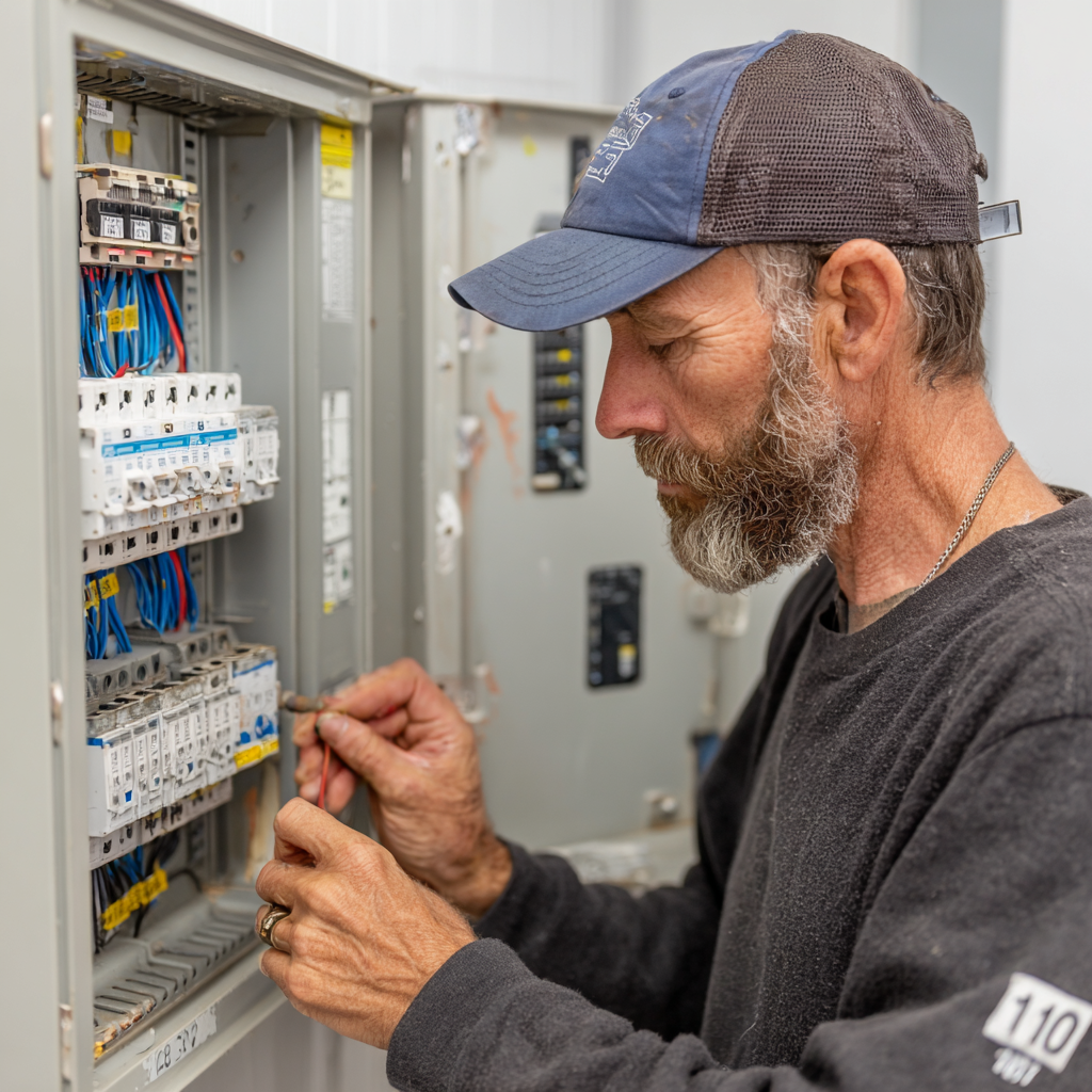 Whole-home backup generator installation with automatic transfer switch for power outage protection